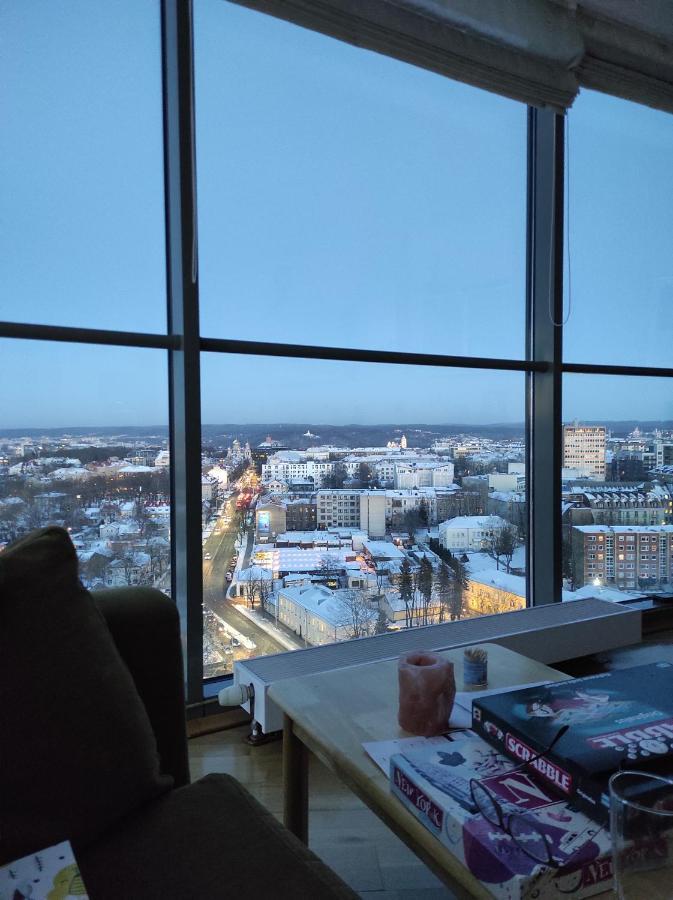 Luxury Apartment In Skyscraper Vilnius Exteriör bild
